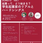 【参加者募集】社会課題に挑む学生起業家から学ぶプログラム「DONUTS（ドーナツ）」Vol.1